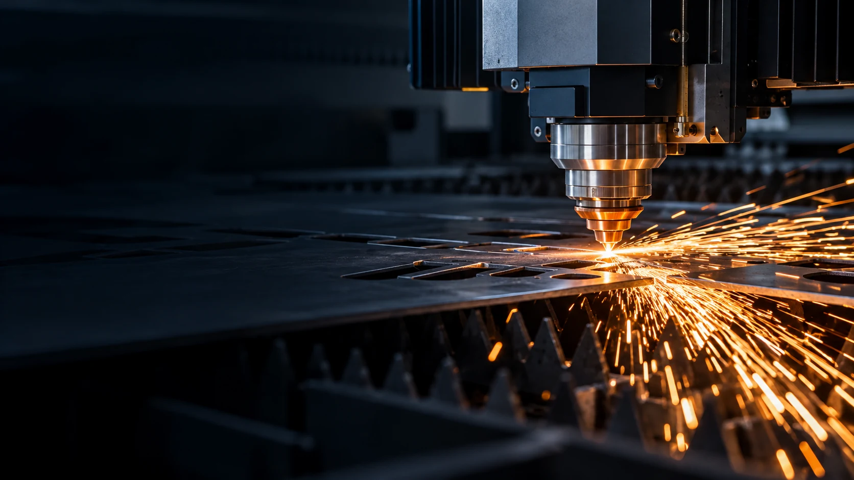 Fiber laser cutting a steel sheet
